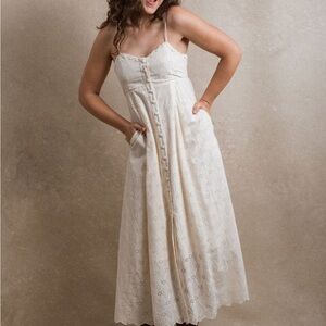 Neuflora Cream Eyelet Maxi Dress